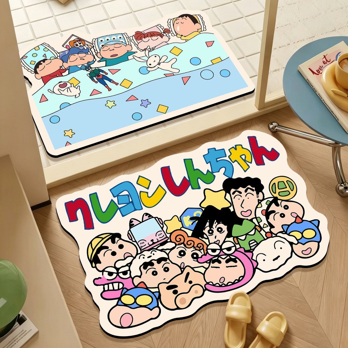 Home Goods Bathroom Decor - Crayon Shin-chan Düzensiz Banyo Paspası, Karikatür