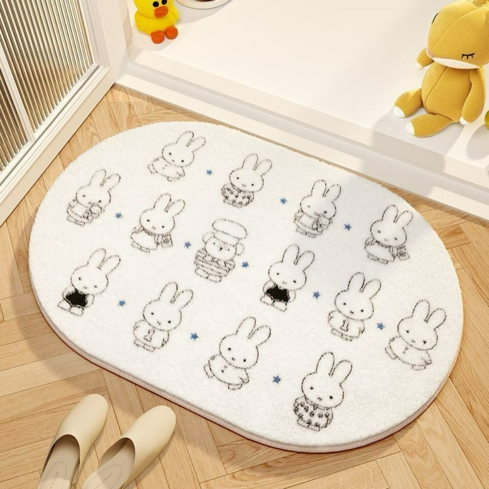Home Goods Bathroom Decor - Miffy Karikatür Zemin Mat Yumuşak Taklit