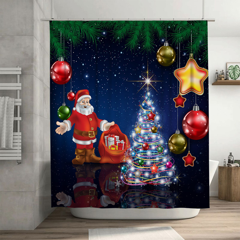 Home Decor Bathroom Ideas - TU Noel Duş Perdesi Noel Baba