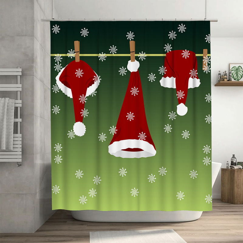 Home Decor Bathroom Ideas - TU Festival Noel Duş Perdesi Kırmızı