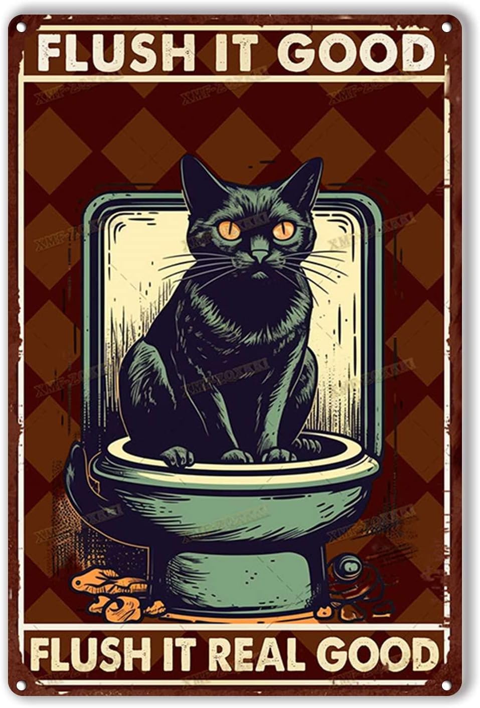 Home Goods Bathroom Decor - Teneke Tabela Flush It Good Real