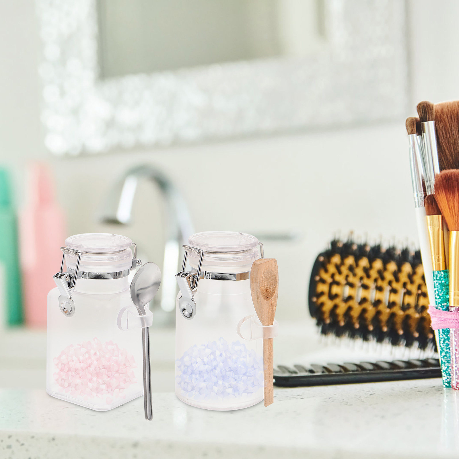 Bath Salts Jar - 2 Set Banyo Tuzu Mühürlü Saklama