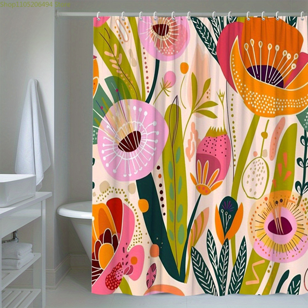 Canlı Çiçek Desenli Duş Perdes - Home Decor Bathroom Ideas incelemesi ve fiyatı