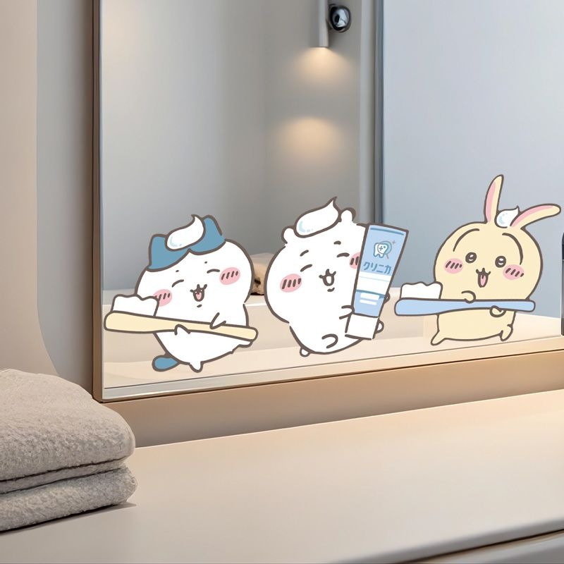 Sıcak Chiikawa Ayna Çıkartmala - Home Goods Bathroom Decor incelemesi ve fiyatı