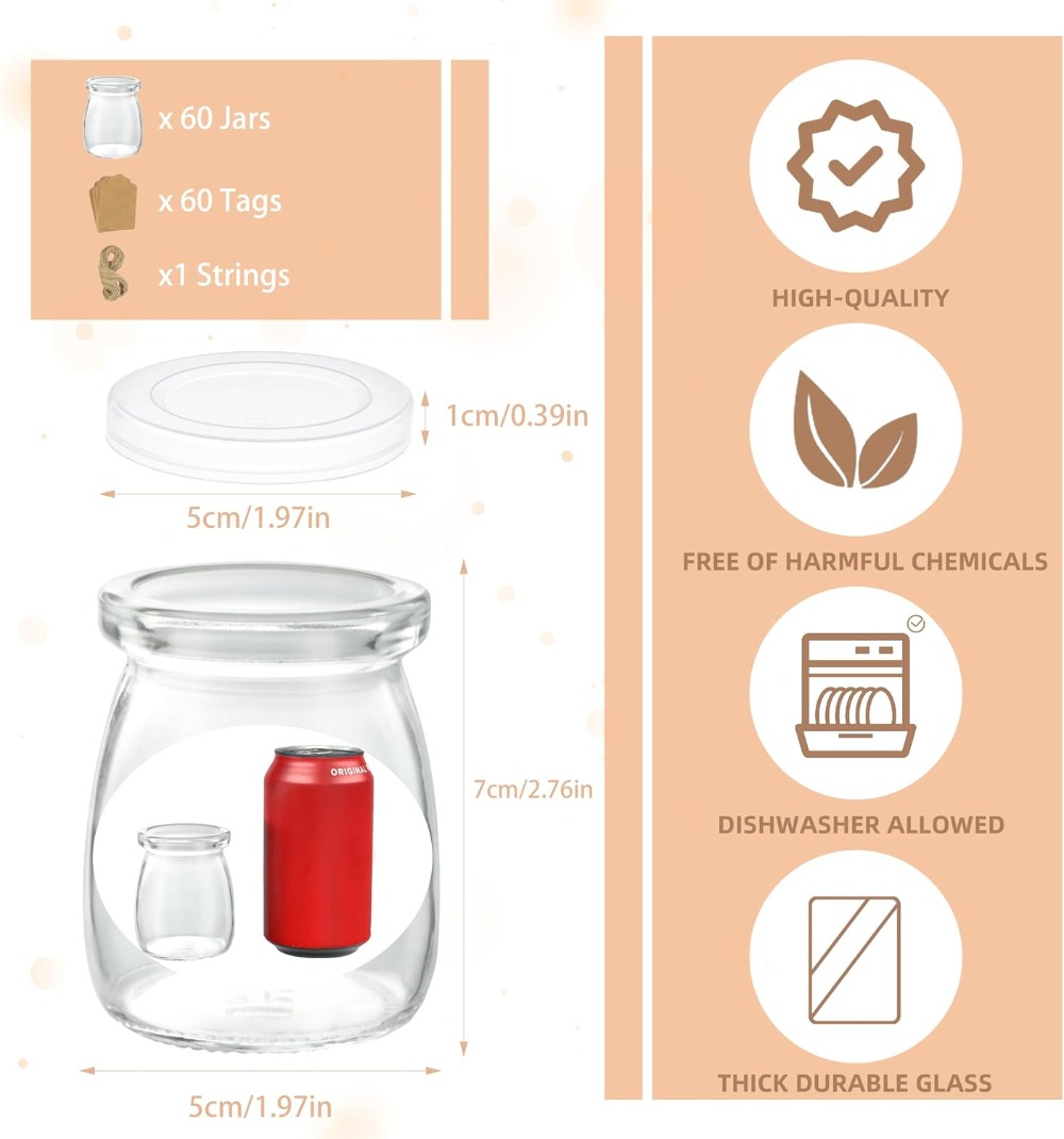 60'lı Paket 3.4 oz Mini Cam Ka - Bath Salts Jar incelemesi ve fiyatı