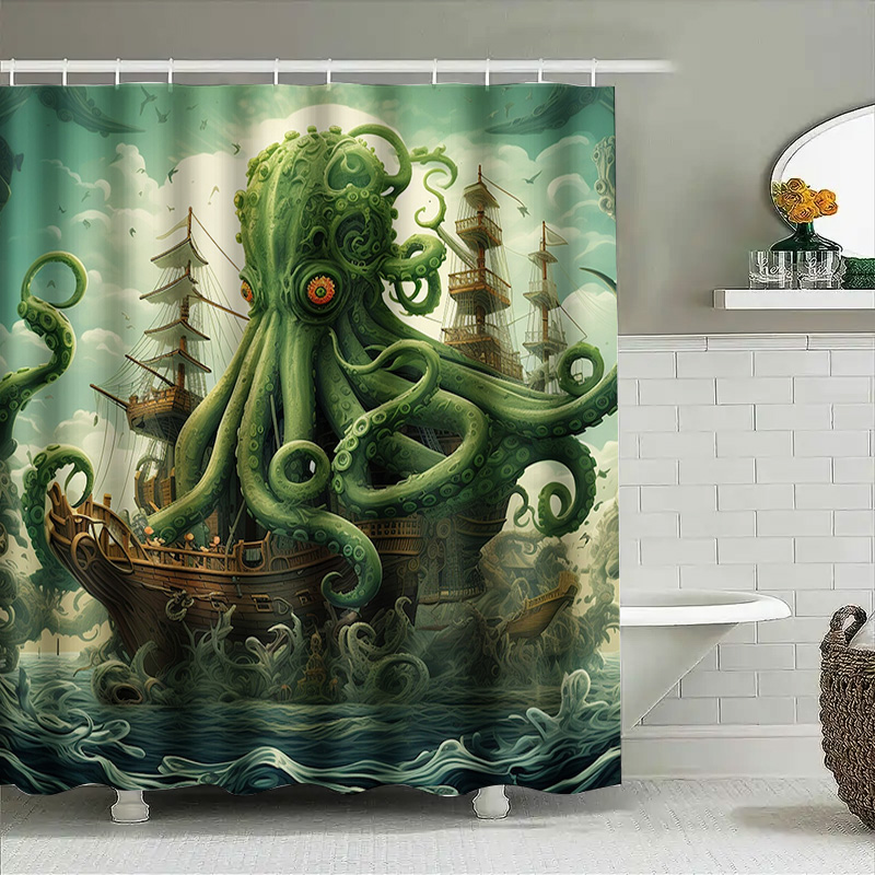 Ahtapot Gemi Duş Perdesi Gerçe - Home Decor Bathroom Ideas incelemesi ve fiyatı