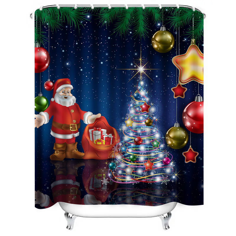 TU Noel Duş Perdesi Noel Baba  - Home Decor Bathroom Ideas incelemesi ve fiyatı