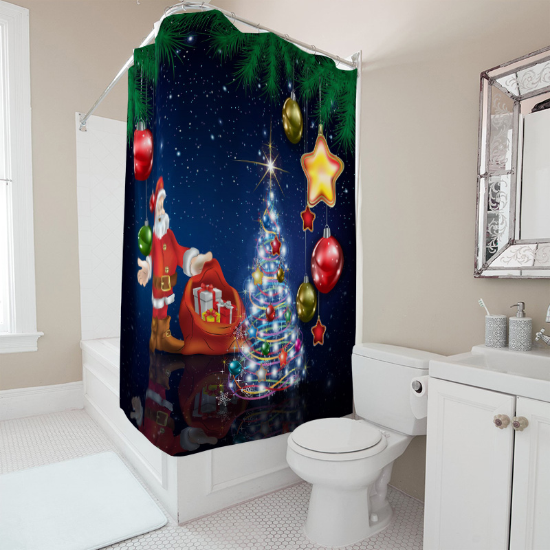 TU Noel Duş Perdesi Noel Baba  - Home Decor Bathroom Ideas incelemesi ve fiyatı