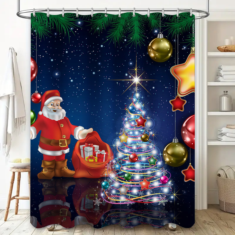 TU Noel Duş Perdesi Noel Baba  - Home Decor Bathroom Ideas incelemesi ve fiyatı