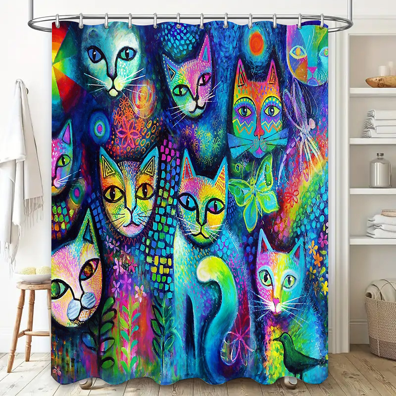 Kedi Duş Perdesi Sanatsal Hayv - Home Decor Bathroom Ideas incelemesi ve fiyatı