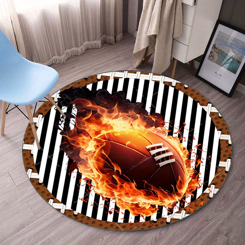 Alevli Futbol Yuvarlak Halı Ot - Home Decor Bathroom Ideas incelemesi ve fiyatı
