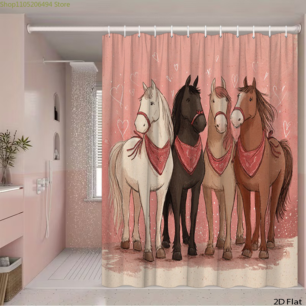 Sevimli Atlar Duş Perdesi, Kar - Home Decor Bathroom Ideas incelemesi ve fiyatı